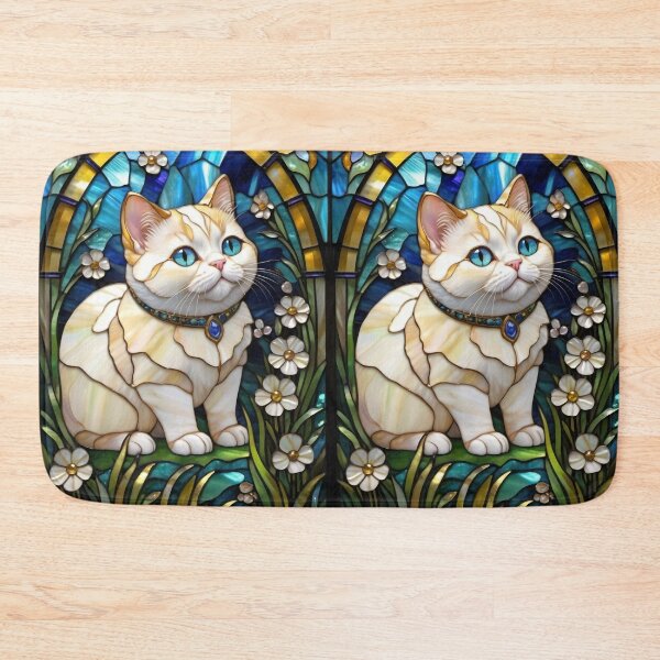 Item preview, MUNCHKIN DWARF SHORT LEGGED KITTY CAT * Stained Glass Jewel Bling Girly Girl Mom Nana Cottage Decor Feline Kitten Lover GIFT designed and sold by Spinning Plates 360.