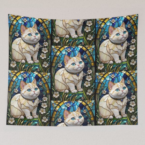 Item preview, MUNCHKIN DWARF SHORT LEGGED KITTY CAT * Stained Glass Jewel Bling Girly Girl Mom Nana Cottage Decor Feline Kitten Lover GIFT designed and sold by Spinning Plates 360.