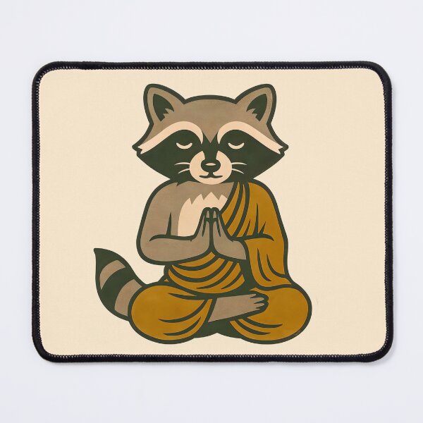 Item preview, Cute Zen Animal Meditation Buddha Art: Racoon designed and sold by PinUpPizzazz.