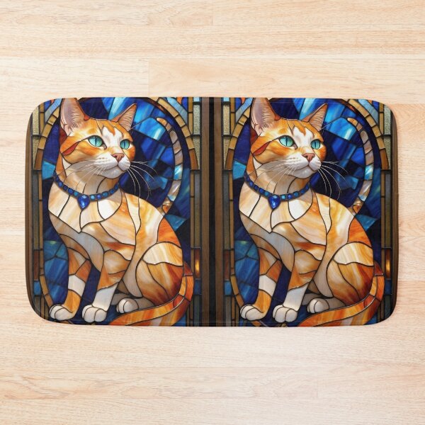 Item preview, ORANGE TABBY KITTY CAT * Stained Glass Jewel Bling Girly Girl Mom Nana Cottage Decor Feline Kitten Lover GIFT designed and sold by Spinning Plates 360.