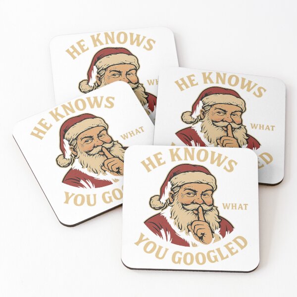 Item preview, He Knows What You Googled - Funny Dark Humor Santa Shirt designed and sold by Laughprints.
