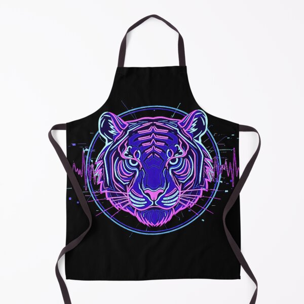 Item preview, Neon Cyber Tiger – Futuristic Glowing Animal Head in Synthwave Style designed and sold by MobMarketdesign.