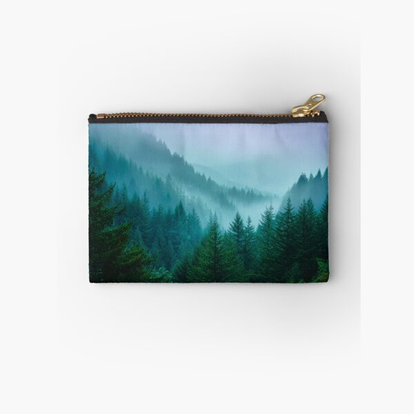 Item preview, Dense Fog Rolling Hills Green and Blue Evergreen Forests designed and sold by scicilysimonee.