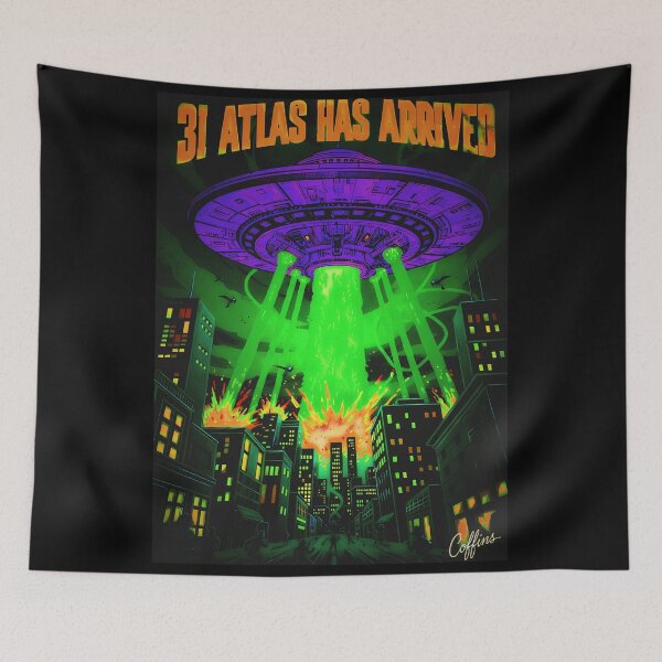 Item preview, 3I ATLAS HAS ARRIVED - Cosmic Invasion Retro Sci-Fi Poster designed and sold by CoffinsArt.