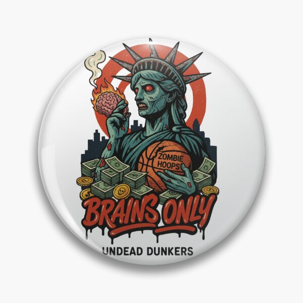 Item preview, Undead Dunkers: "Brains Only" Basketball Graphic designed and sold by Mind-Over-Mood.