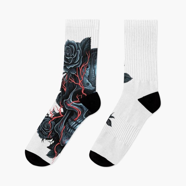 Item preview, Gothic Cyberpunk Skull - Biomechanical Art with Dark Roses and Neon Veins designed and sold by MobMarketdesign.