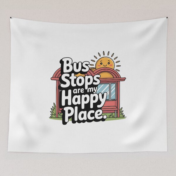 Item preview, Bus Stops Are My Happy Place – Funny Bus Enthusiast designed and sold by CuteDesignables.