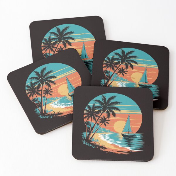 Item preview, Sunset Beach Palm Trees Ocean designed and sold by tabdejinti.