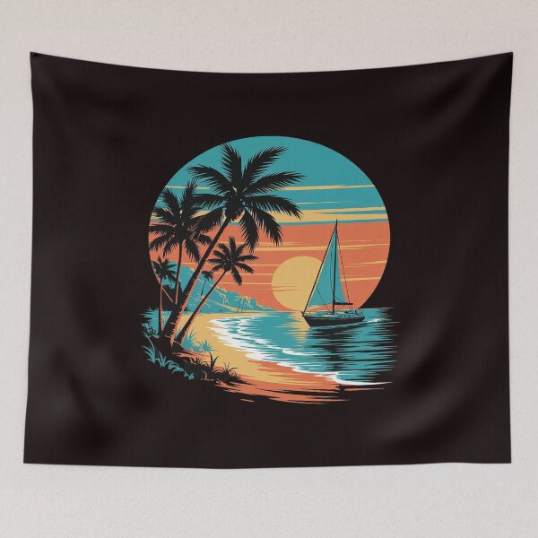 Item preview, Sunset Beach Palm Trees Ocean designed and sold by tabdejinti.