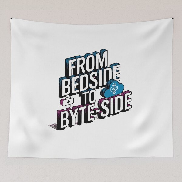 Item preview, From Bedside to Byte-Side – Funny Informatics Nurse & Healthcare Tech designed and sold by CuteDesignables.