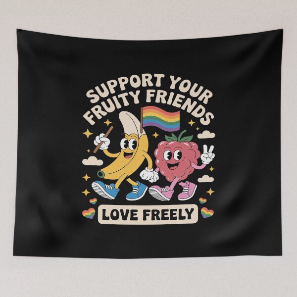 Item preview, Support Your Fruity Friends Retro Fruit LGBT Pride Support designed and sold by ticlitule.