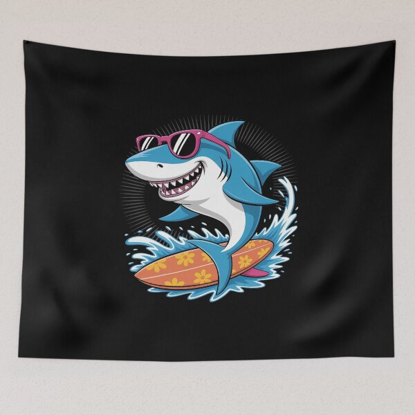 Item preview, Surfing Shark Cute Sea Animal designed and sold by ticlitule.
