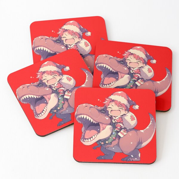 Item preview, Akaza Christmas Dinosaur Santa Ride Demon Slayer Anime designed and sold by TorbenKuhano.