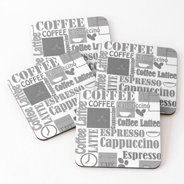 Item preview, Pattern in grey colors and coofee thematic designed and sold by fuzzyfox.
