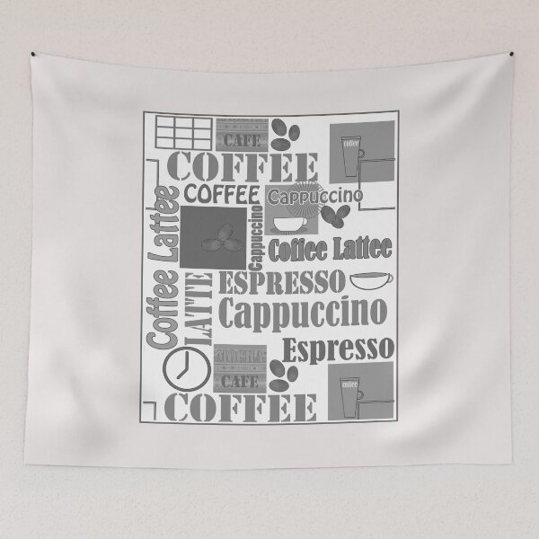 Item preview, Pattern in grey colors and coofee thematic designed and sold by fuzzyfox.
