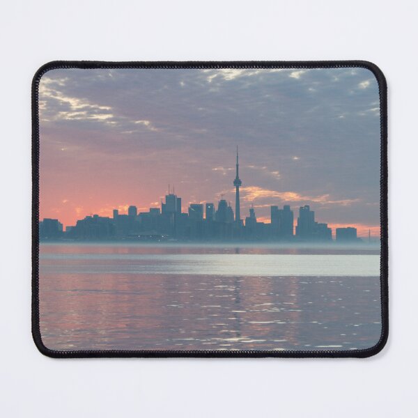 Item preview, Toronto Skyline with Gentle Pink Mist at Sunrise designed and sold by Georgia Mizuleva.