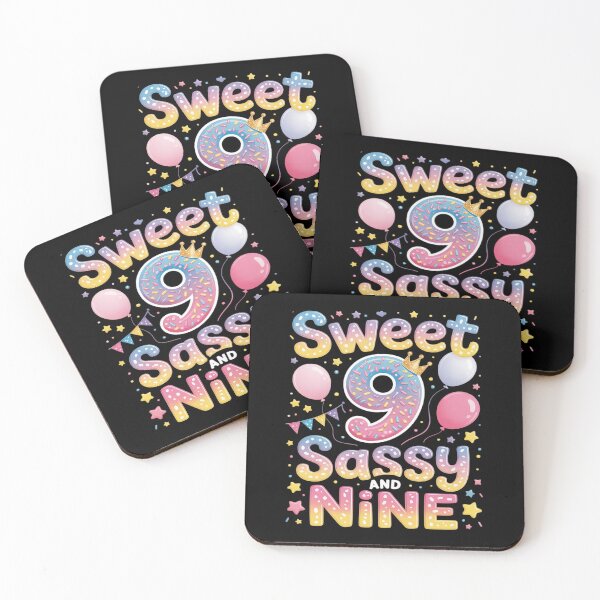 Item preview, Sweet 9 Sassy And Nineth 9th Birthday Donut Theme Girl designed and sold by ticlitule.
