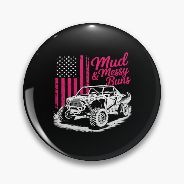 Item preview, SXS UTV Mud & Messy Bun Pink Flag Offroad Girl Power designed and sold by ticlitule.
