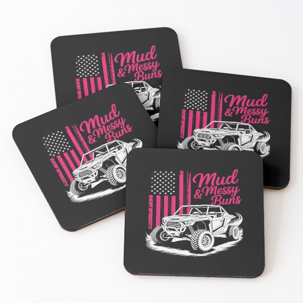 Item preview, SXS UTV Mud & Messy Bun Pink Flag Offroad Girl Power designed and sold by ticlitule.