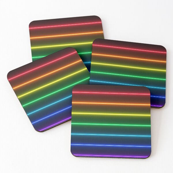 Item preview, Neon Rainbow Lines on Black designed and sold by SassyArtistry.