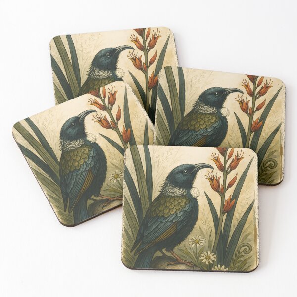 Item preview, Kiwiana Tui and Harakeke Flax Flowers designed and sold by MvuuStudio.