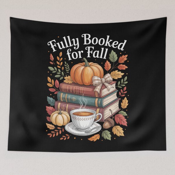 Item preview, Fully Booked for Fall Books Pumpkin Autumn Thanksgiving designed and sold by HellD3vil-Art.