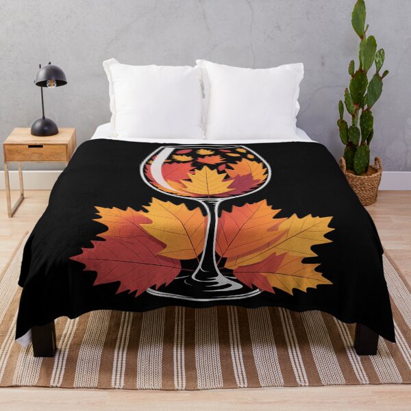 Item preview, Glass of Wine Maple Leaf Autumn Fall Drink Wine Lovers designed and sold by HellD3vil-Art.
