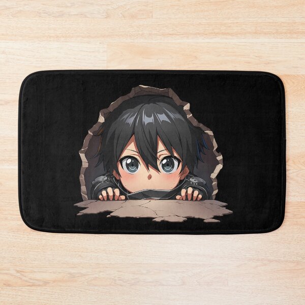 Item preview, Kirito Sword Art Online Anime Chibi Peeking Cool Black Hair designed and sold by TorbenKuhano.