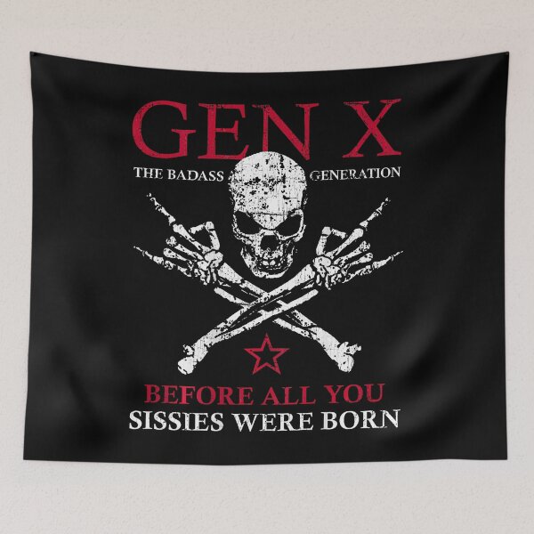 Item preview, X Generation Before All You Sissie Were Born Skull Rock Hand designed and sold by DouglasChoosen.