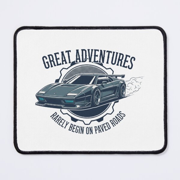Item preview, Retro Sports Car Quote T-Shirt | Great Adventures Don't Start on Paved Roads designed and sold by nhstaruna.