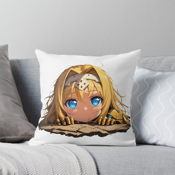 Item preview, Alice Zuberg Sword Art Online Anime Girl Peeking Blue Eyes Golden Armor designed and sold by TorbenKuhano.