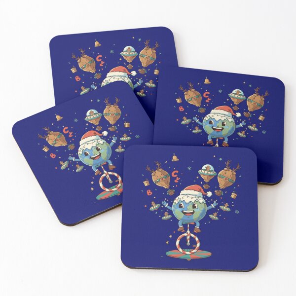 Item preview, Santa Earth & Festive Reindeer Balloons Holiday Illustration designed and sold by UniqueCharms.