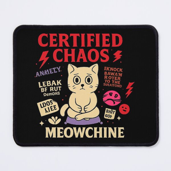 Item preview, Certified Chaos – Meditative Cat Meme Design designed and sold by SanPedroArt.