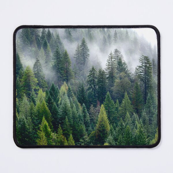 Item preview, Foggy Green Pine Forest Gray Tranquil Misty Beauty designed and sold by scicilysimonee.