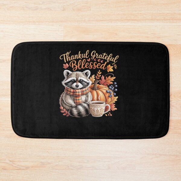 Item preview, Thankful Grateful Blessed Cute Raccoon Fall Y'all Autumn designed and sold by RayArmstrong.
