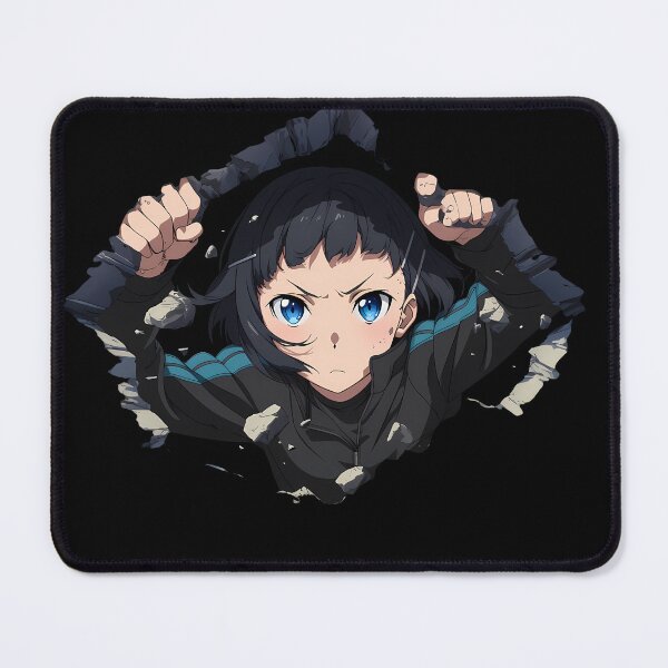 Item preview, Kirigaya Suguha Sword Art Online Anime Girl Peeking Blue Eyes Black Tracksuit designed and sold by TorbenKuhano.