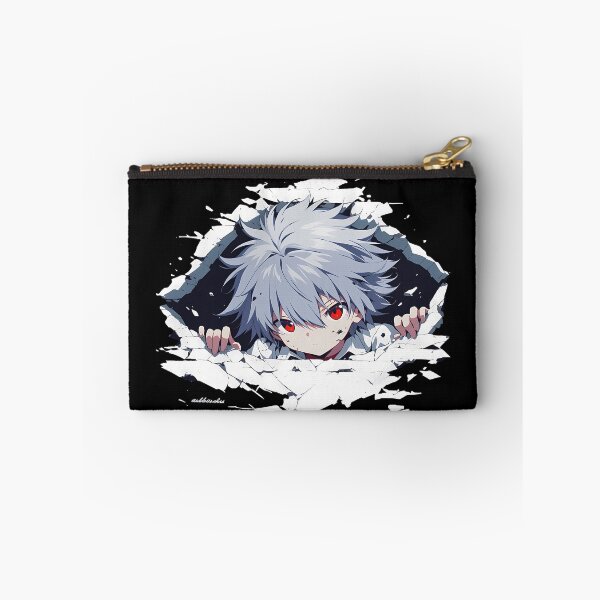 Item preview, Kaworu Nagisa Neon Genesis Evangelion Anime Peeking Through Cracked Wall Rubble designed and sold by TorbenKuhano.