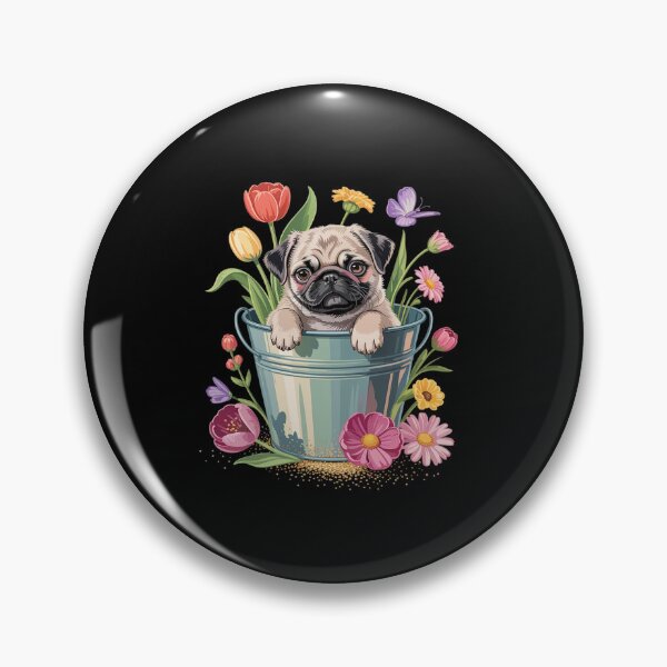 Item preview, Spring Floral Pug - Dog Owner Pet Trainer Animal Puppy designed and sold by AmparoBoyle.