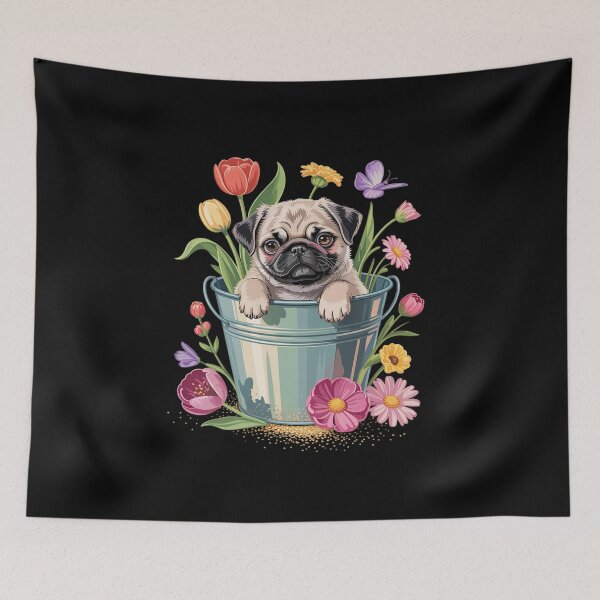 Item preview, Spring Floral Pug - Dog Owner Pet Trainer Animal Puppy designed and sold by AmparoBoyle.
