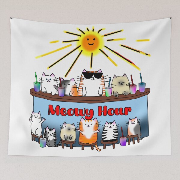 Item preview, Meowy Hour - Happy Hour - Party Cats by Orikall designed and sold by HippieWorks.