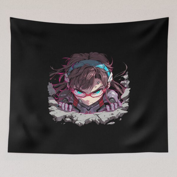 Item preview, Mari Makinami Illustrious Neon Genesis Evangelion Anime Breaking Through Wall designed and sold by TorbenKuhano.