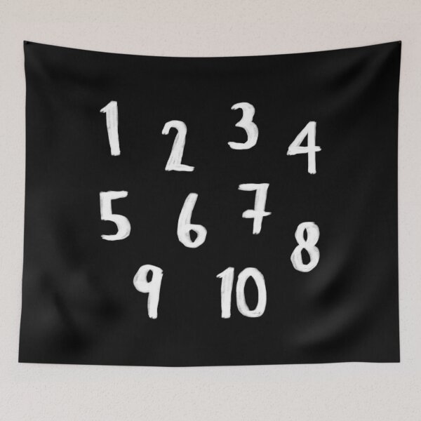 Item preview, White numbers 1 to 10, Numbers 1 to 10 designed and sold by badlydrawnbabe.