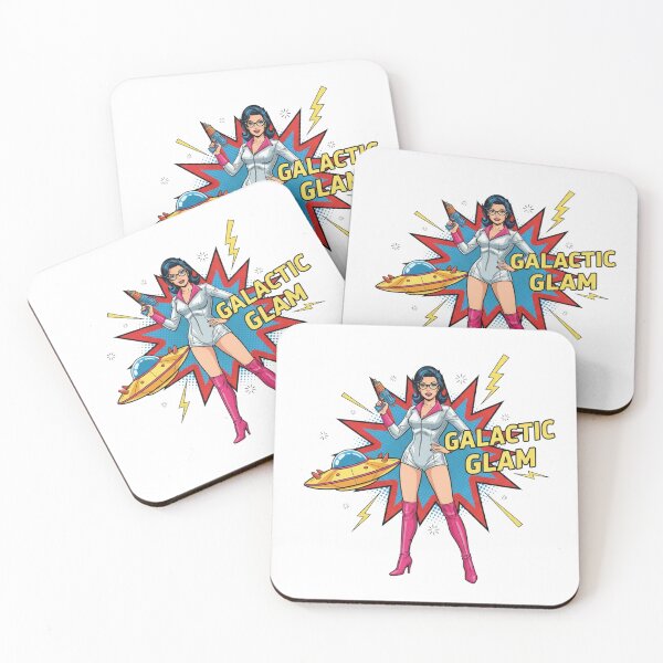 Item preview, Galactic Glam Retro Space Woman UFO Pop Art designed and sold by Popettte.
