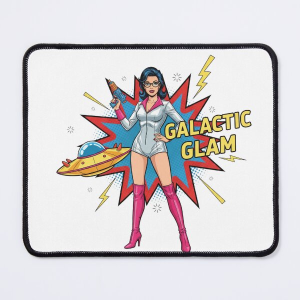 Item preview, Galactic Glam Retro Space Woman UFO Pop Art designed and sold by Popettte.