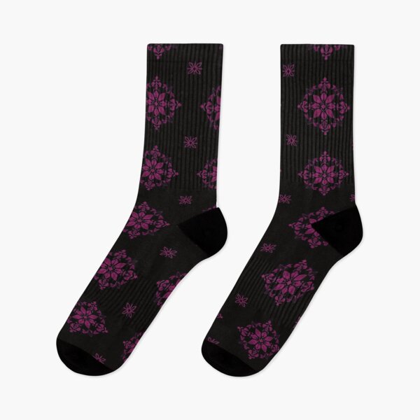 Item preview, Fuschia Geometric Pattern On Black designed and sold by burbankdesigns.