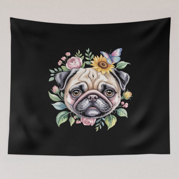 Item preview, Pug Dog Pug Face Flower Pug Lovers Owners Pug Mom Dad designed and sold by DrewLeuschke.