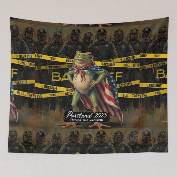 Item preview, Brave Portland Frog: Standing tall for freedom. designed and sold by circleback.