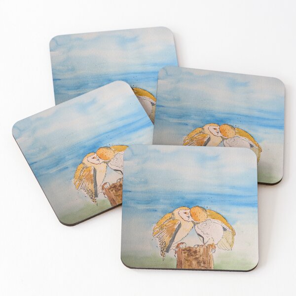 Item preview, Barn Owl Pair Against Blue Sky designed and sold by YaelSelaArt.