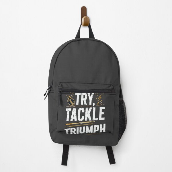 Item preview, Try, Tackle, Triumph - Motivational Football  designed and sold by ConfuseLab Shop.