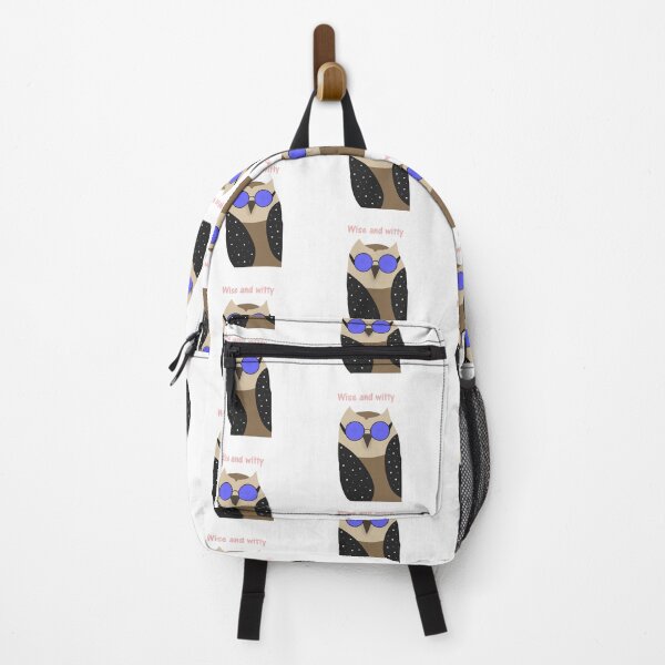 Artikelvorschau, Weise und witzige Eule mit blauer Brille – Clevere, lustige Eulenillustration entworfen und verkauft von Beautiful art store.